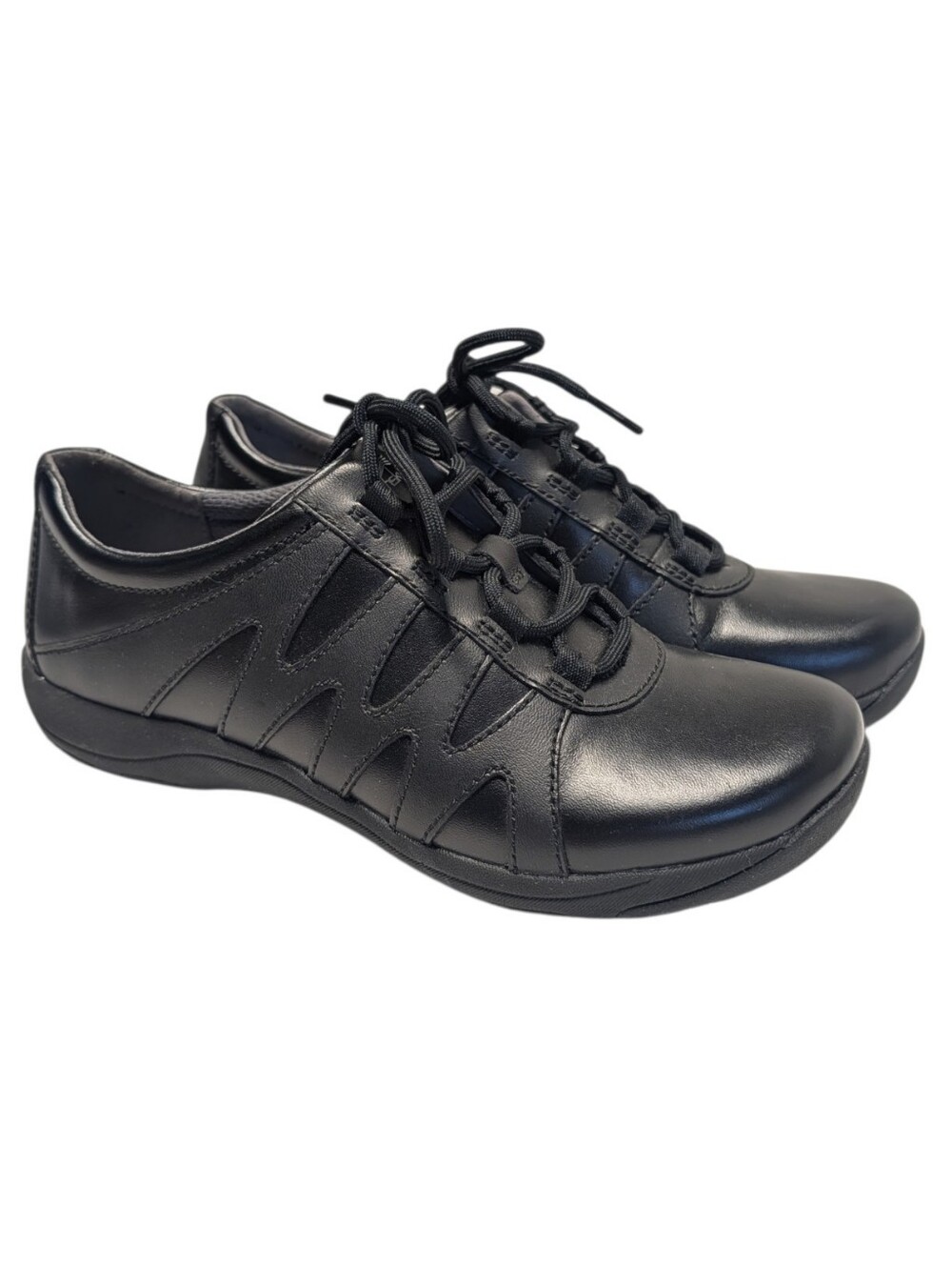 Dansko Balance Women's Black Leather Lace-Up Cushioned Comfort Sneakers Size 38